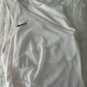 Nike Women's White and Gray Tank Top